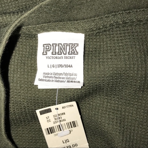 🆕 VS PINK Olive Draped Drippy Thermal - Picture 5 of 6